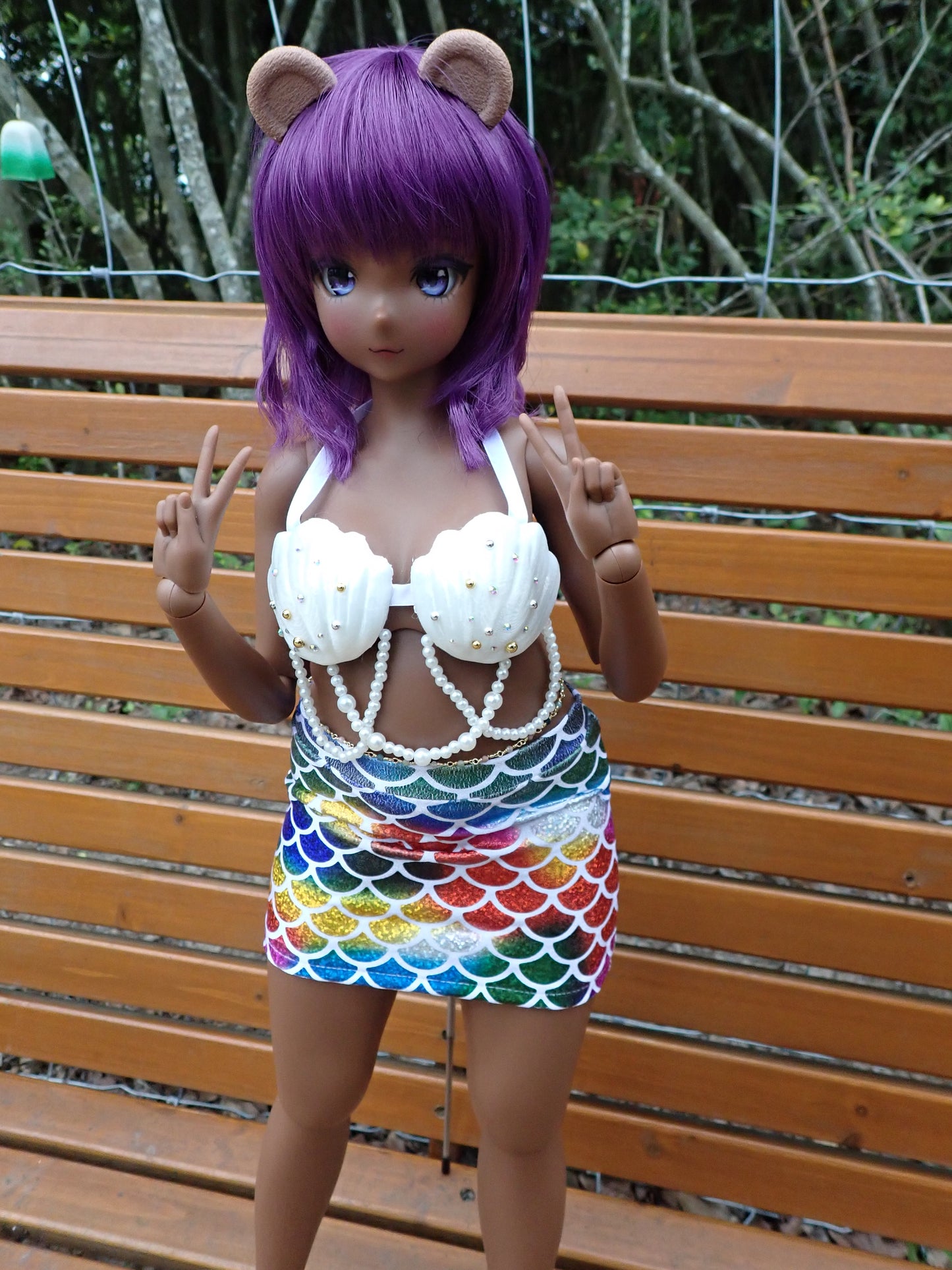Smart doll mermaid outfit- Rainbow sparkle (Pear)