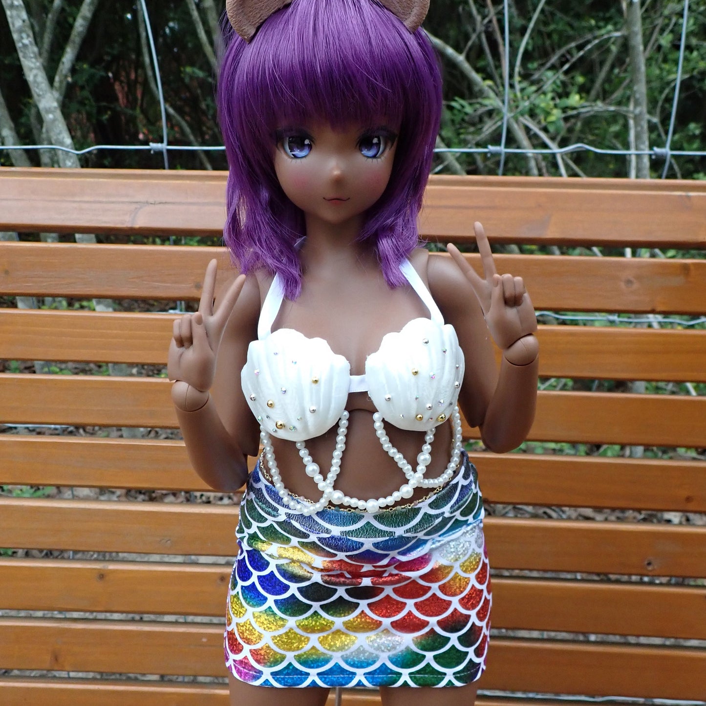 Smart doll mermaid outfit- Rainbow sparkle (Pear)