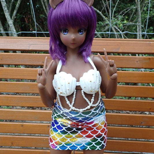 Smart doll mermaid outfit- Rainbow sparkle (Pear)