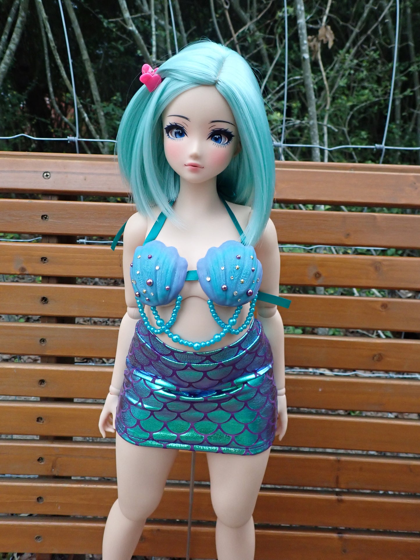 Smart doll mermaid outfit- Teal shimmer (Pear)