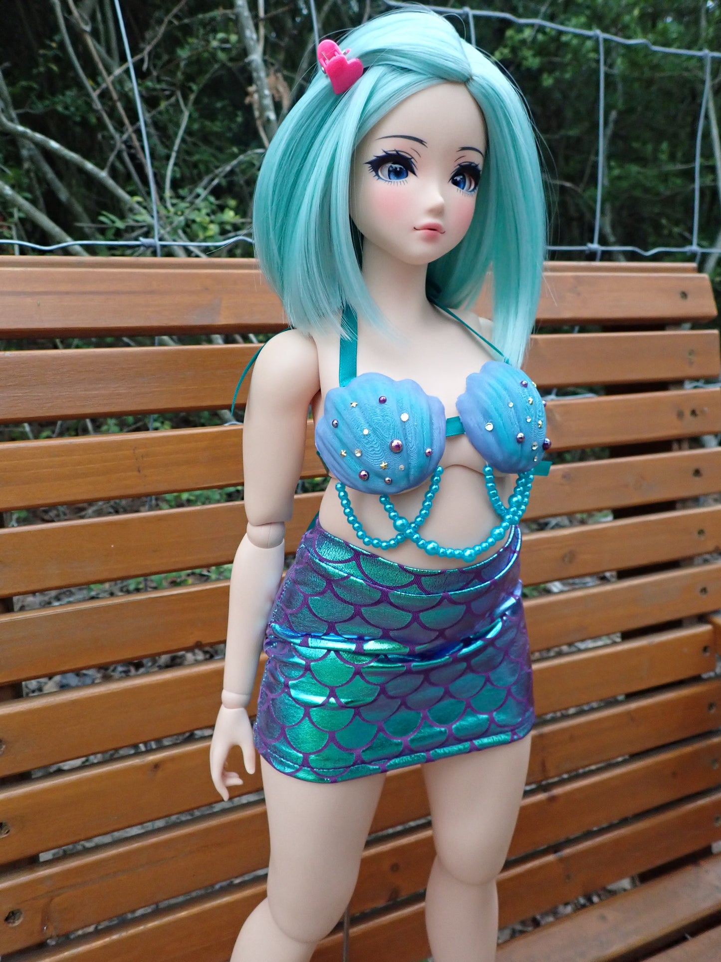 Smart doll mermaid outfit- Teal shimmer (Pear)
