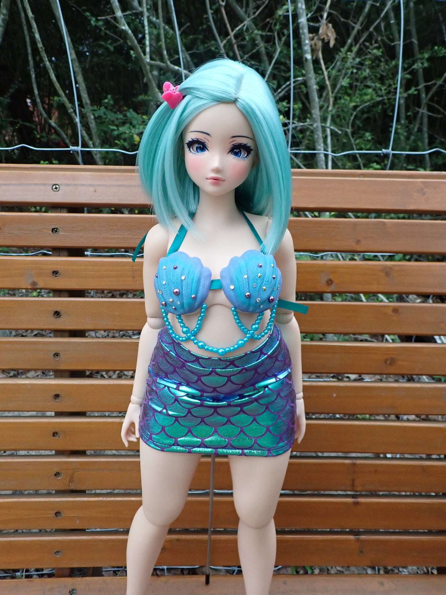 Smart doll mermaid outfit- Teal shimmer (Pear)