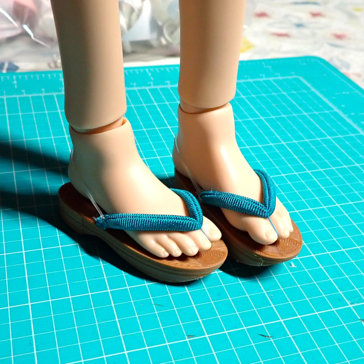 Smart doll girls kimono sandals turquoise wood