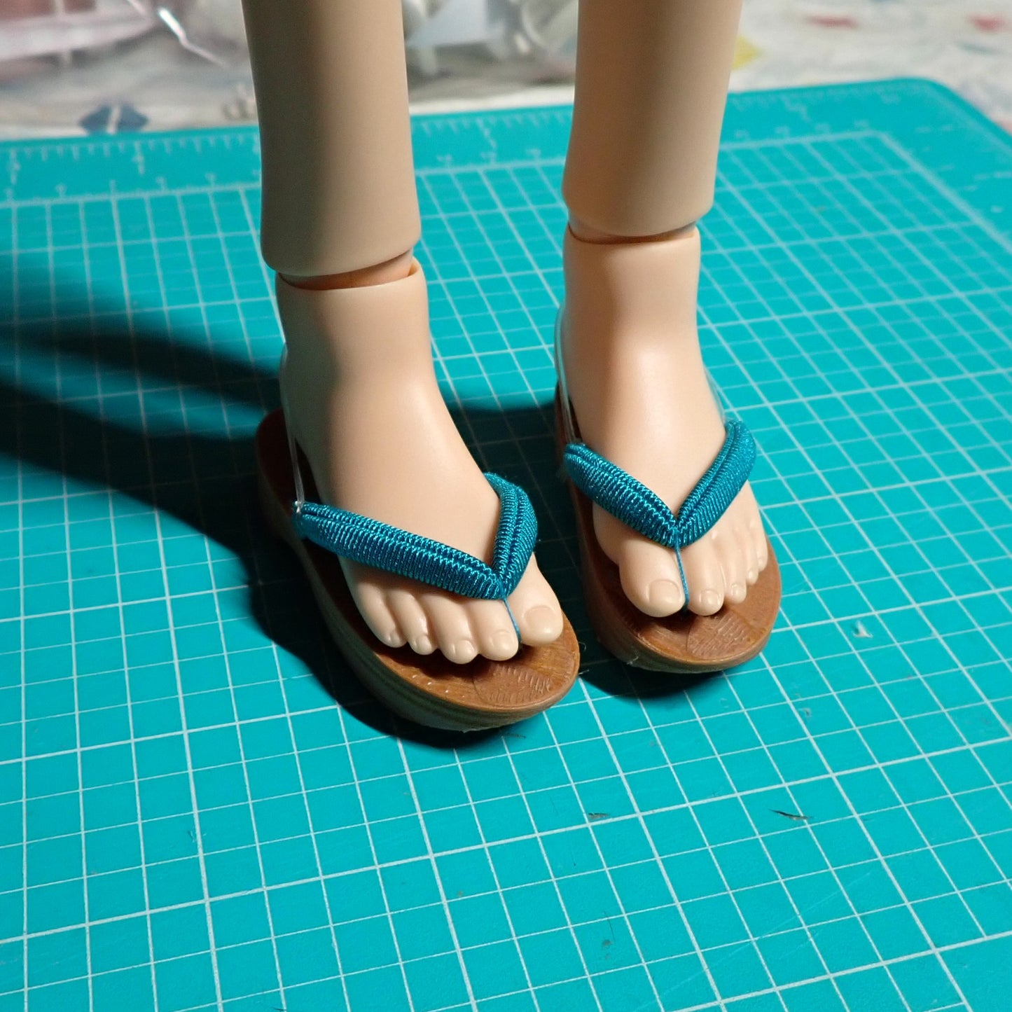 Smart doll girls kimono sandals turquoise wood