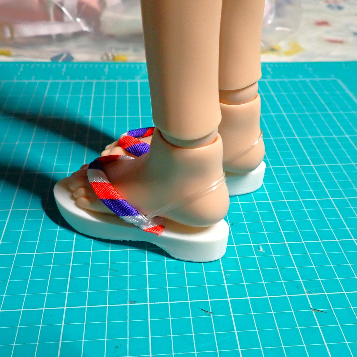 Smart doll girls kimono sandals red, white, and blue