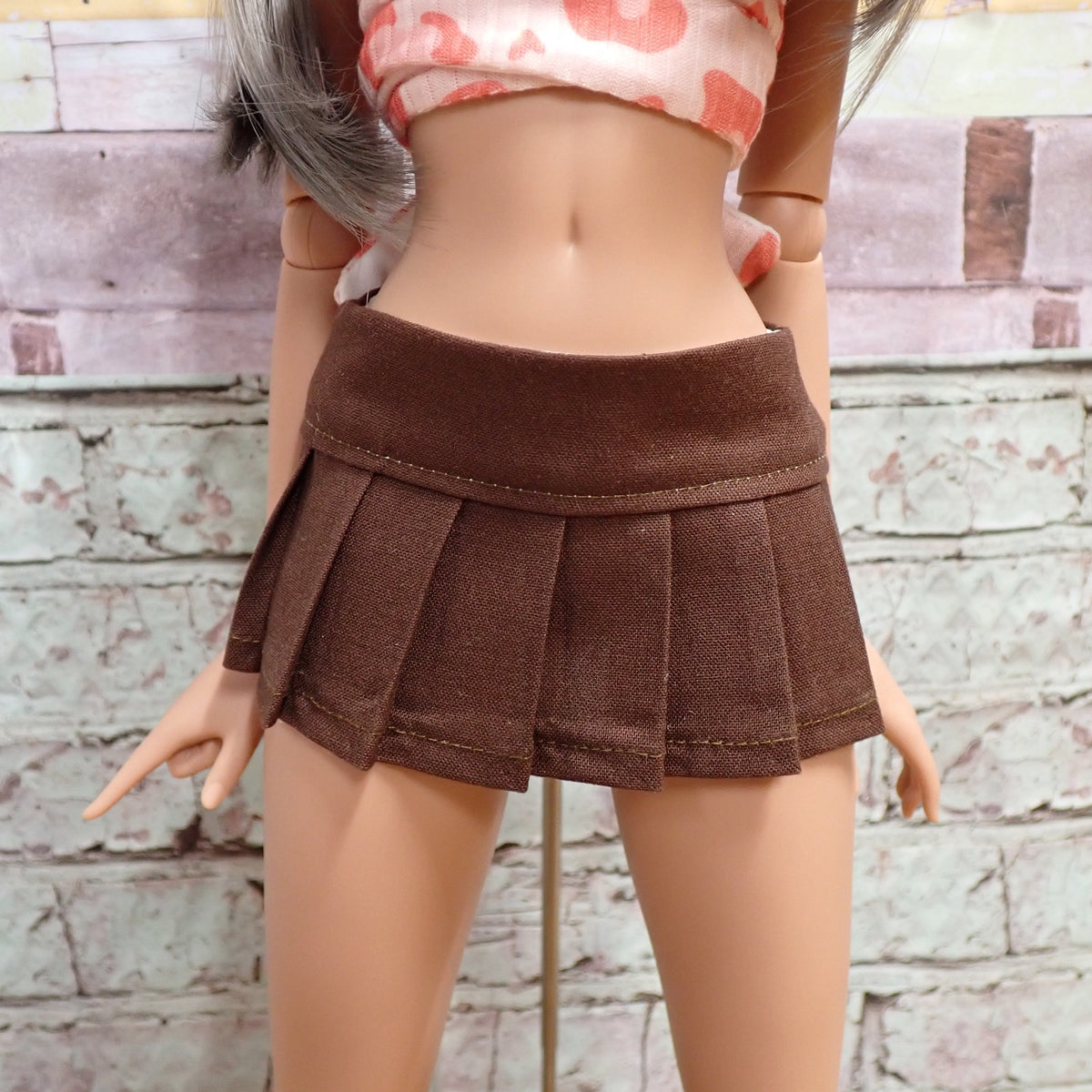 Smart doll Pleated Mini Skirt Brown (Classic)