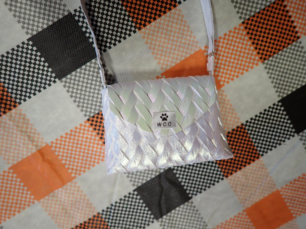 Smart doll iridescent woven purse