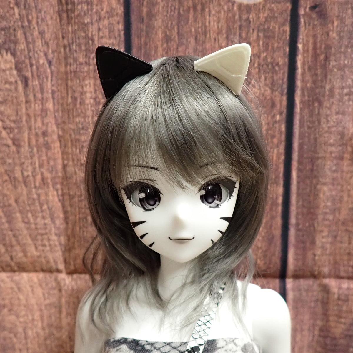 Smart doll Cyber Cat Ears (Black and White)
