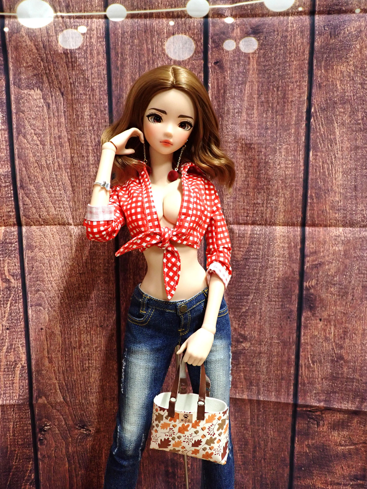 Smart doll fall leaves tote bag