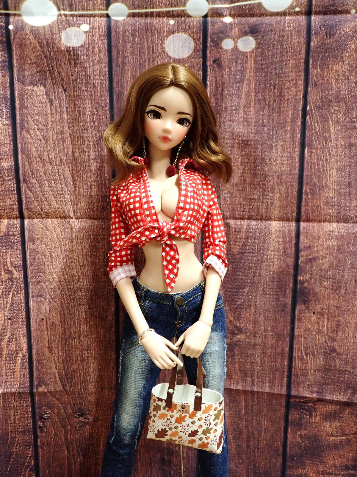 Smart doll fall leaves tote bag
