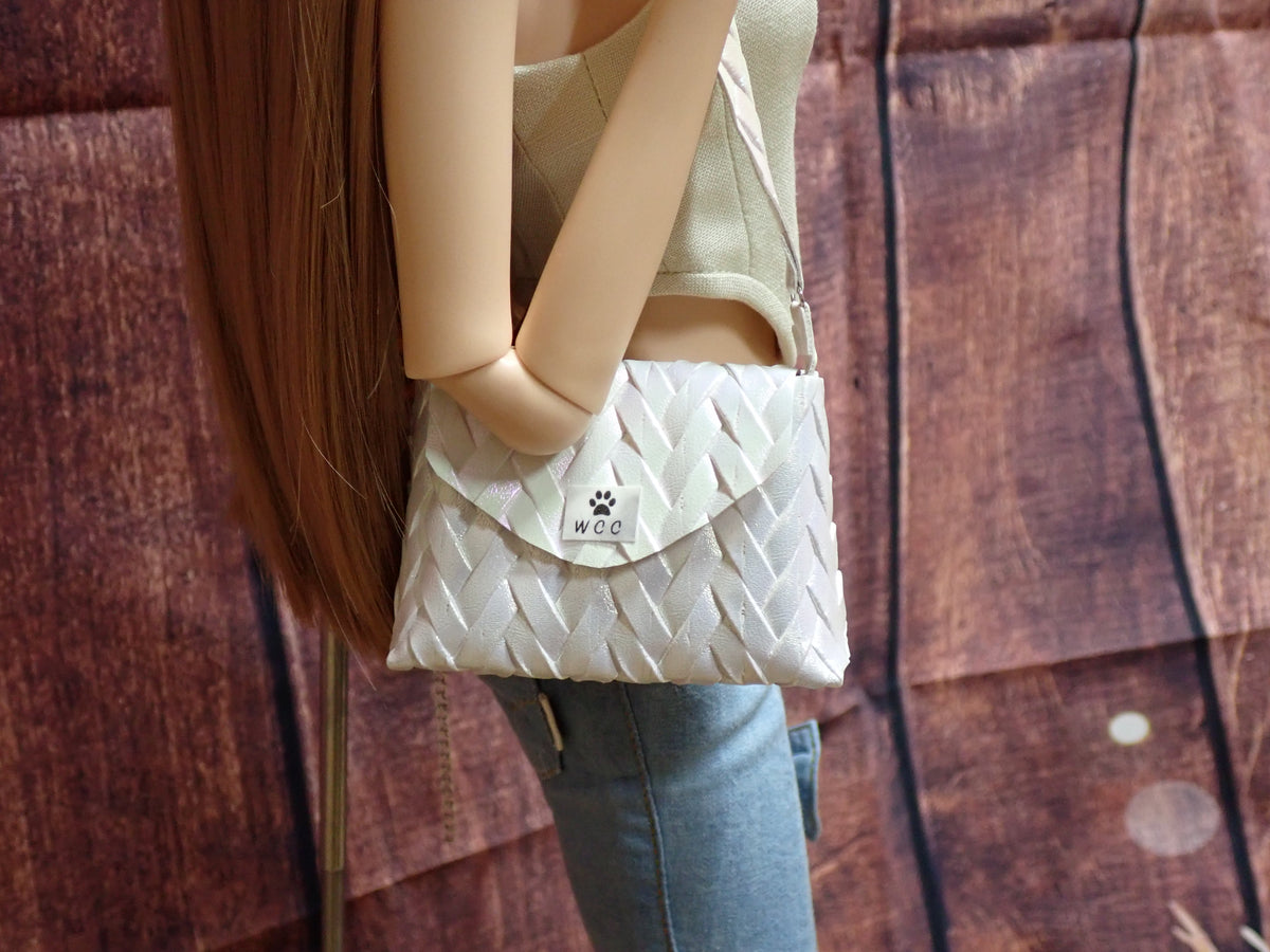 Smart doll iridescent woven purse