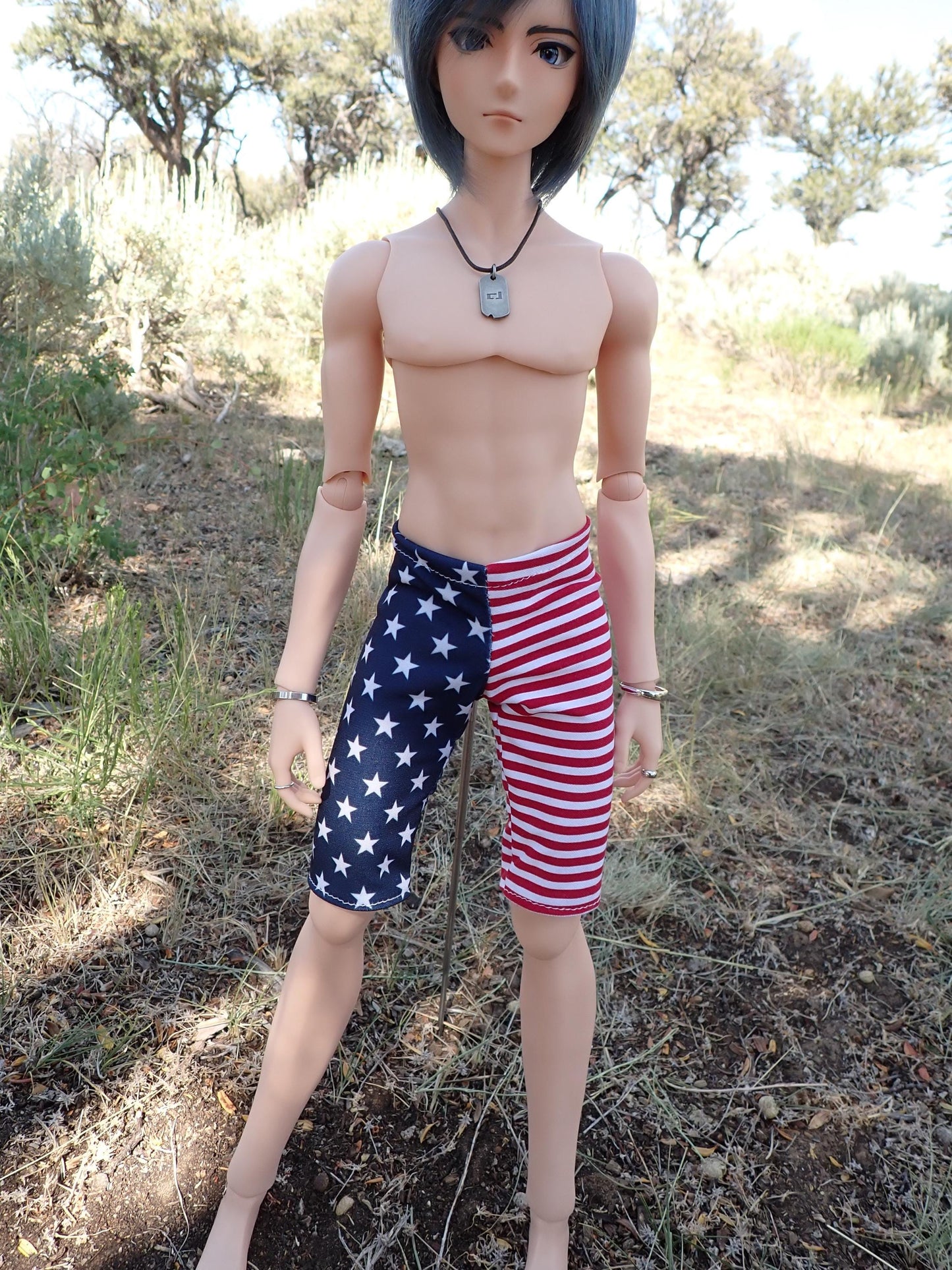 MADE TO ORDER Smart doll guys Stars and stripes swimsuit bottoms shorts swim trunks
