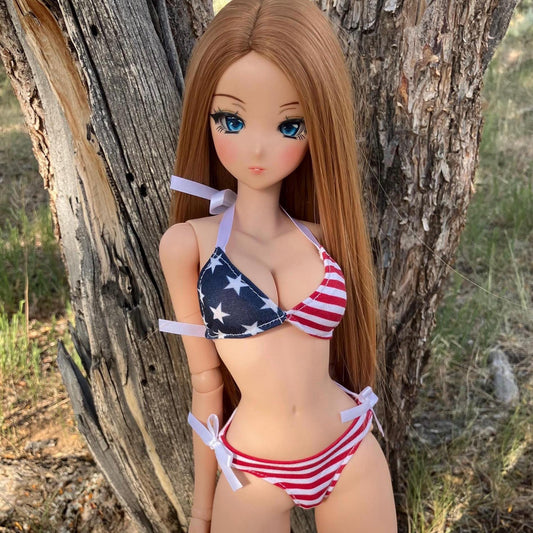MADE TO ORDER Smart doll Stars and stripes swimsuit bikini triangle bikini