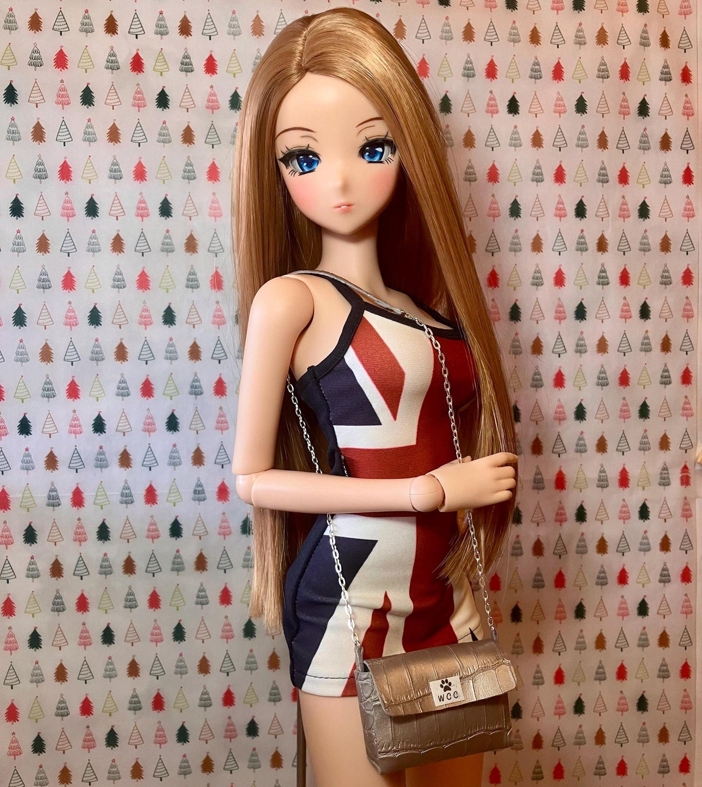 Smart doll purse gray alligator skin