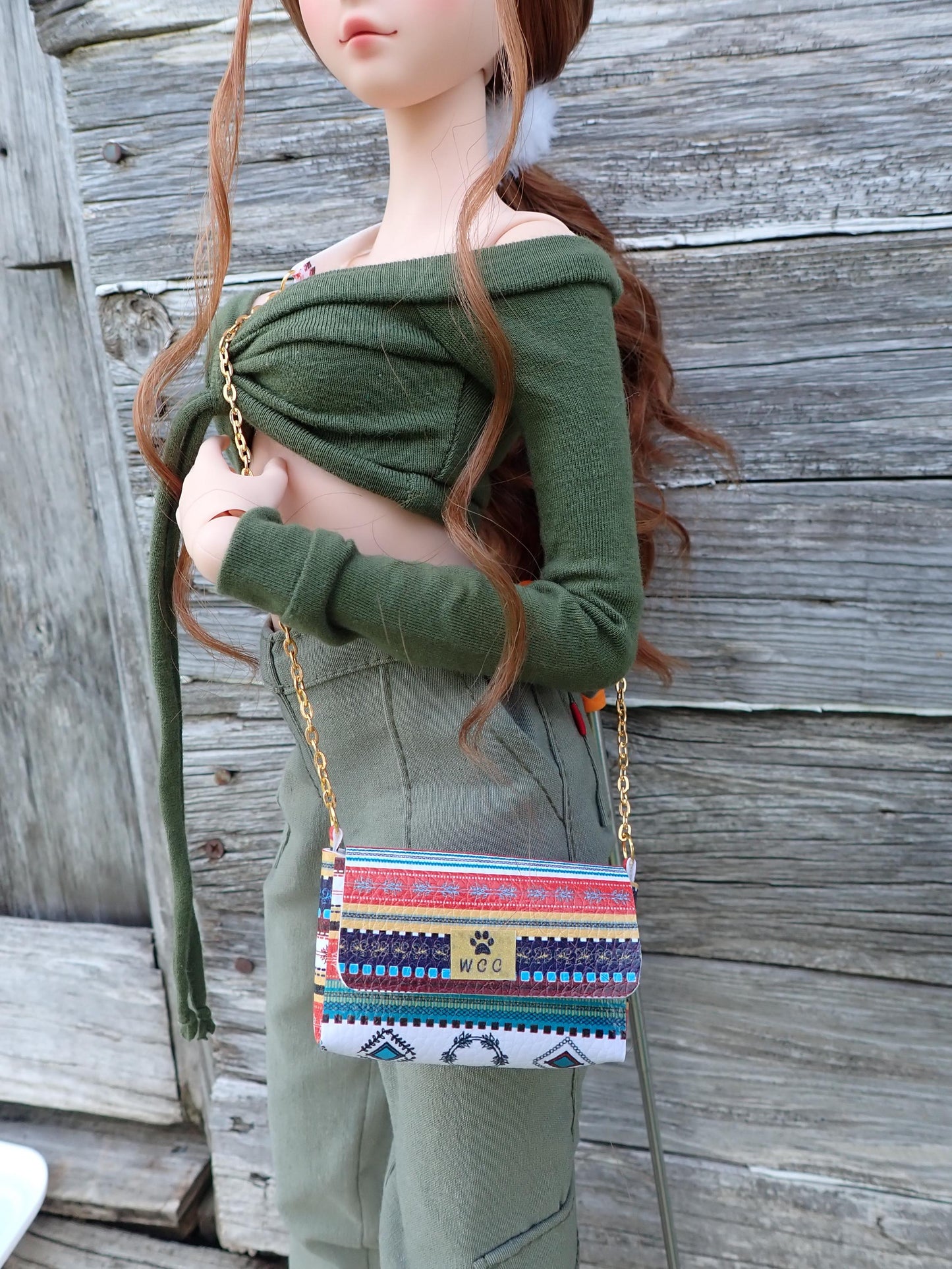 Smart doll purse multicolor southwestern print