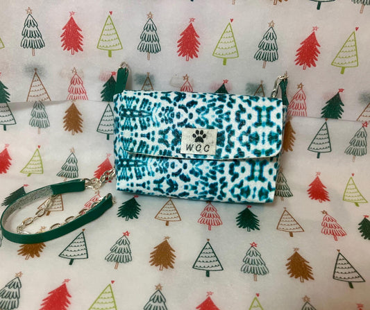 Smart doll purse teal and white southwestern style prin