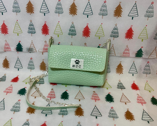 Smart doll purse mint green leather