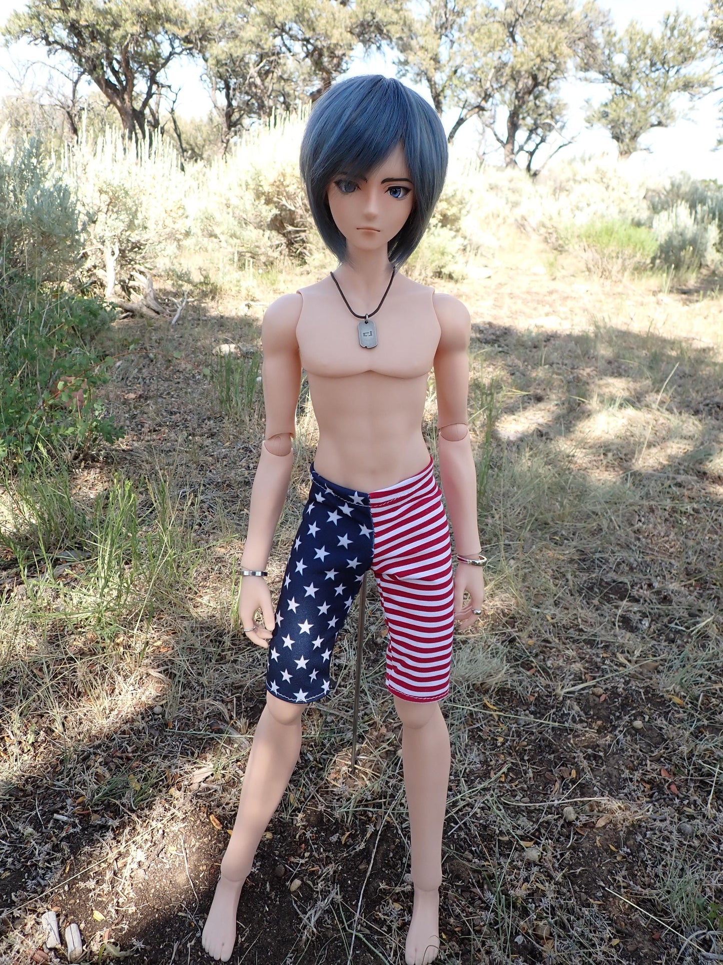 MADE TO ORDER Smart doll guys Stars and stripes swimsuit bottoms shorts swim trunks