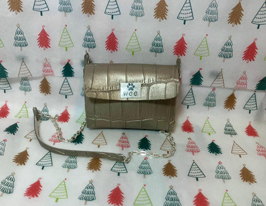 Smart doll purse gray alligator skin