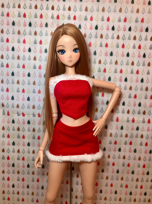 Smart doll Christmas outfit red fur trim