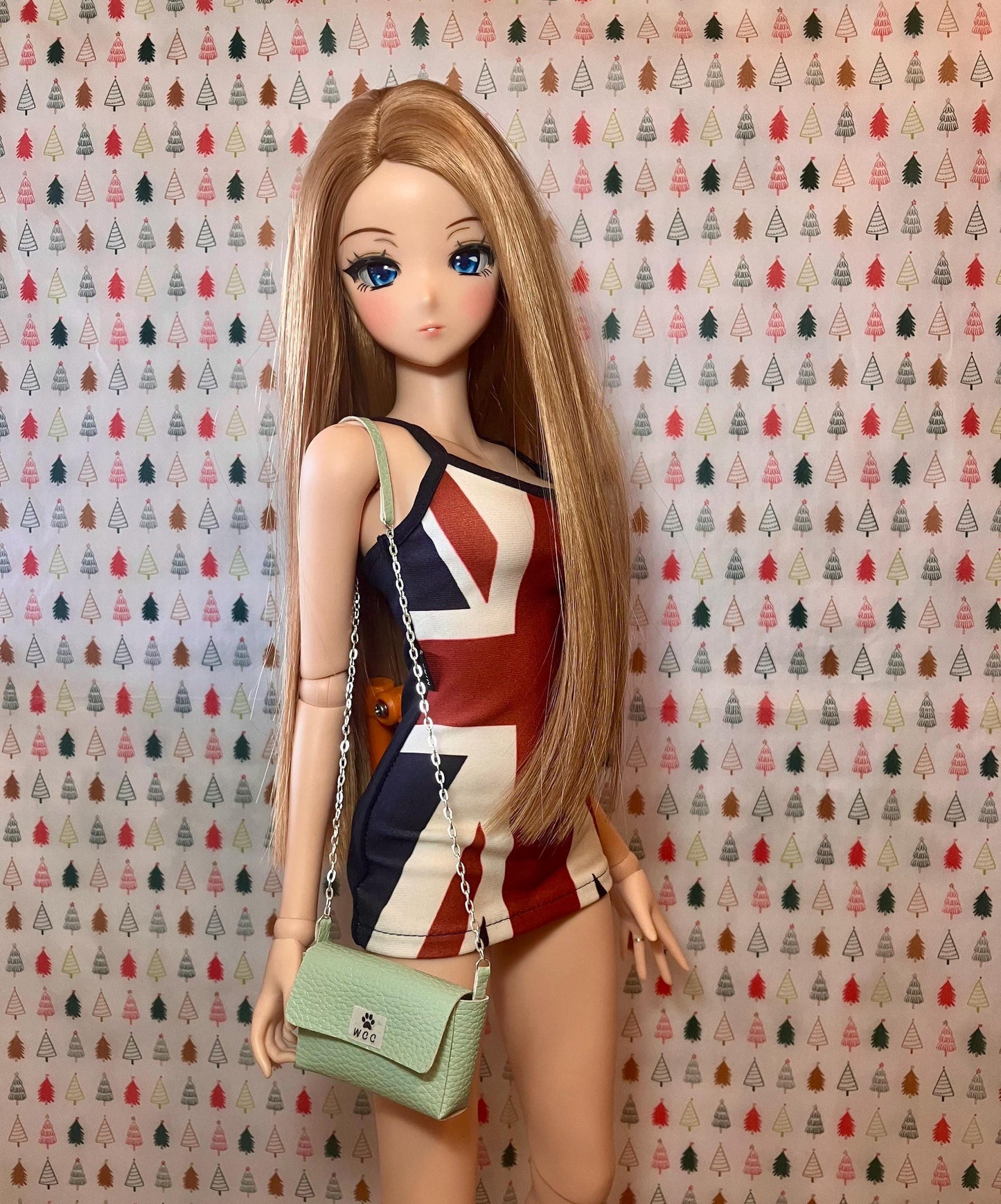 Smart doll purse mint green leather