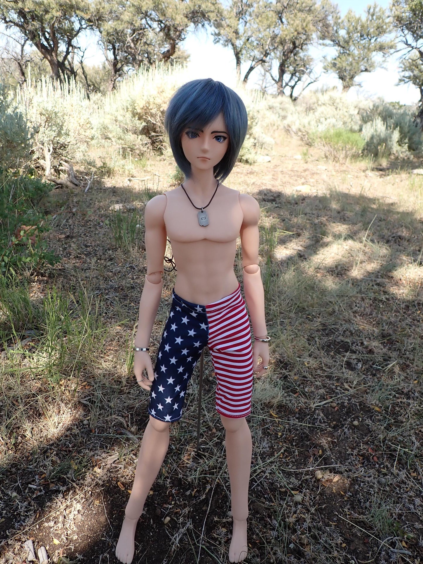 MADE TO ORDER Smart doll guys Stars and stripes swimsuit bottoms shorts swim trunks