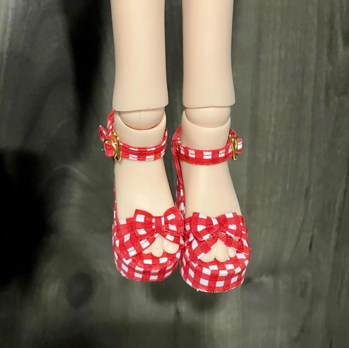 MADE TO ORDER Smart doll red gingham chunky heels