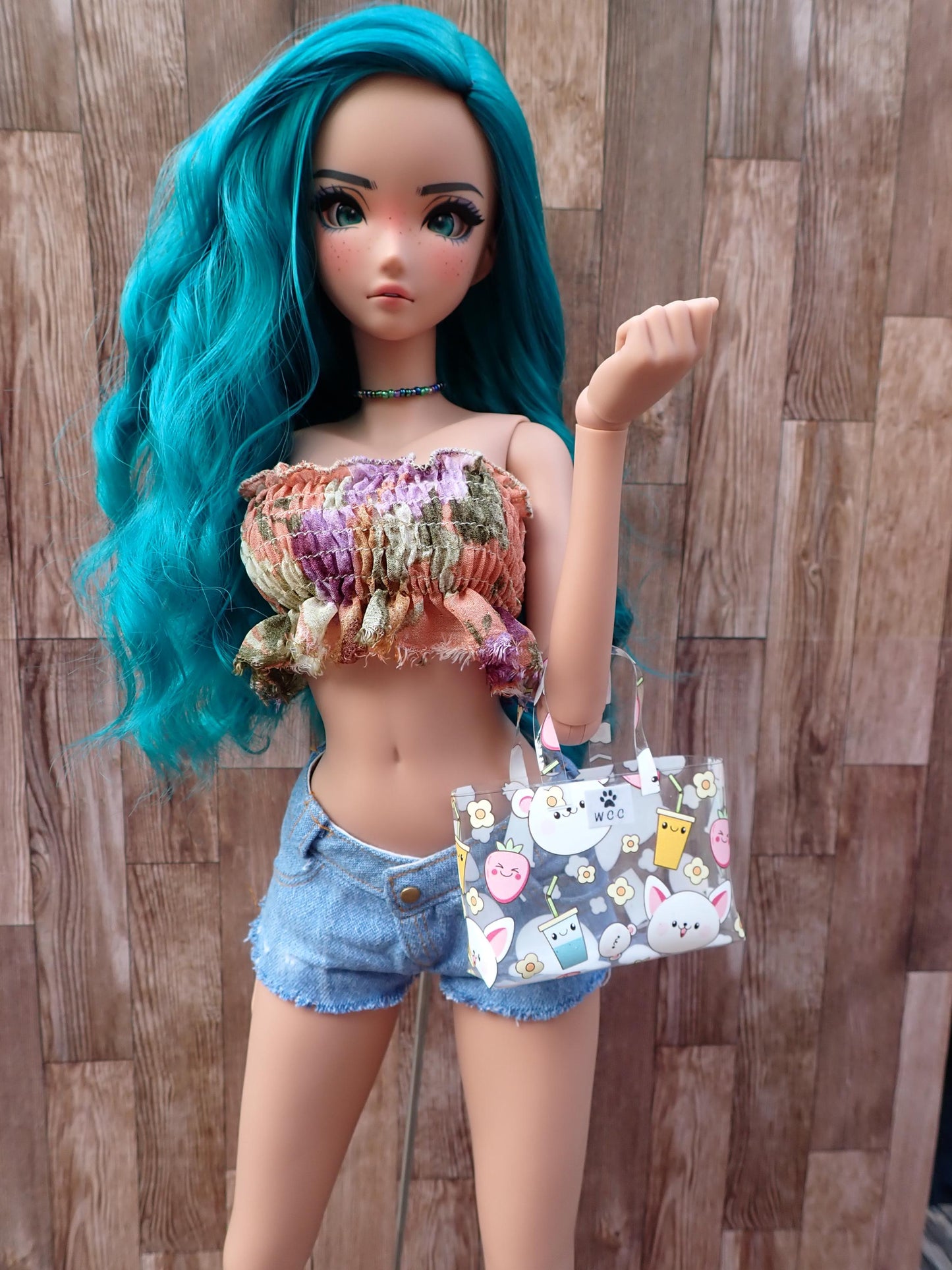 Smart doll clear cute animal drink strawberry print purse
